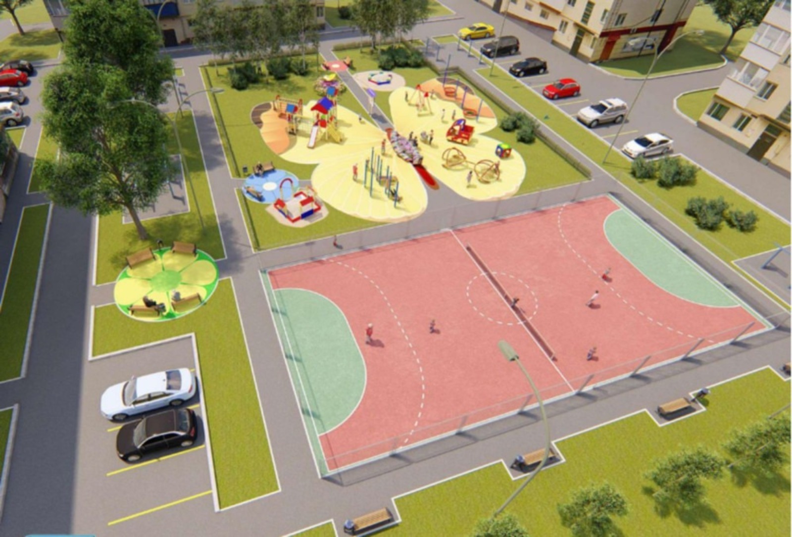 В Туймазах строят «Башкирский дворик»: детская площадка будет в форме бабочки