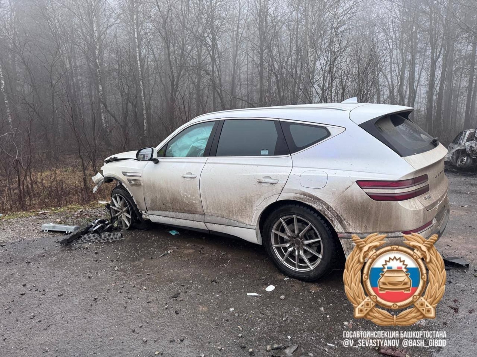 В Башкирии после аварии сгорел автомобиль «Шевроле»