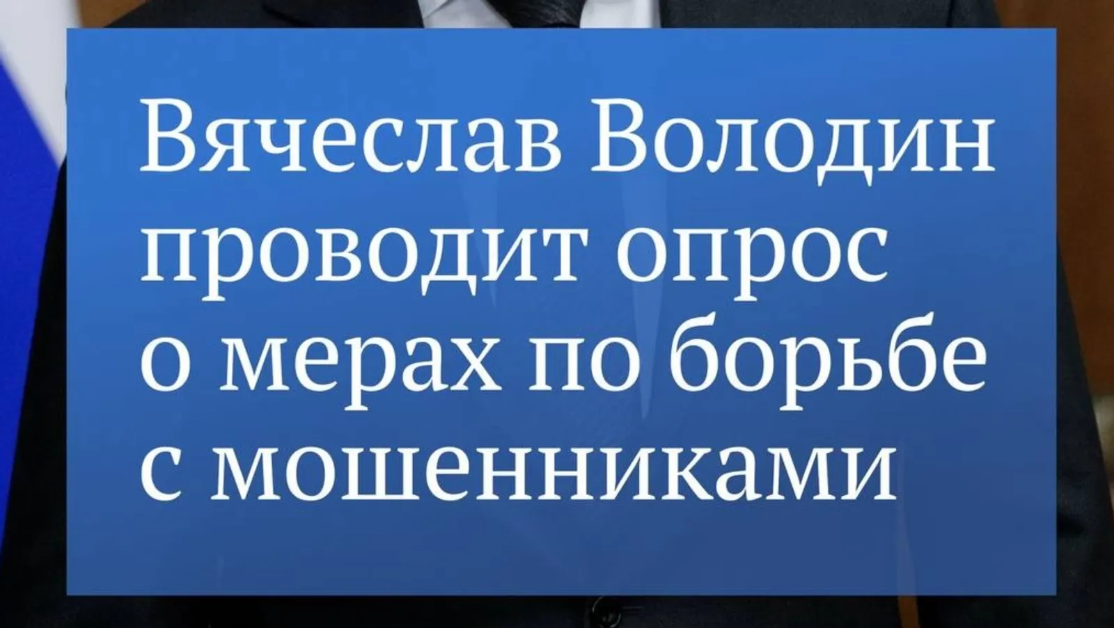 Вячеслав Володин запустил опрос о противодействии кибермошенничеству