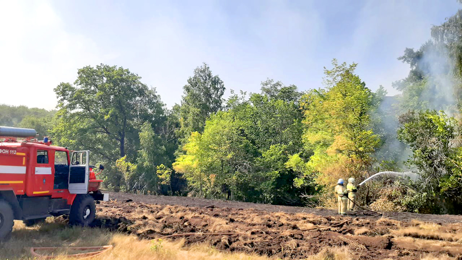 Огнеборцы ПСО 11 на тушении лесного пожара в Хайбуллинском районе.