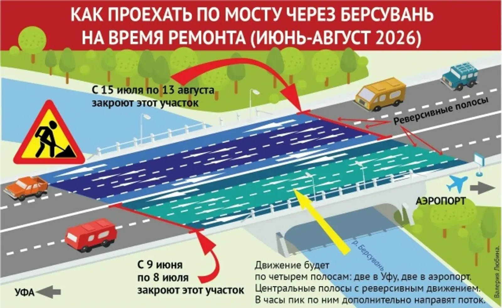 Мост на трассе Уфа – Оренбург будут ремонтировать круглосуточно
